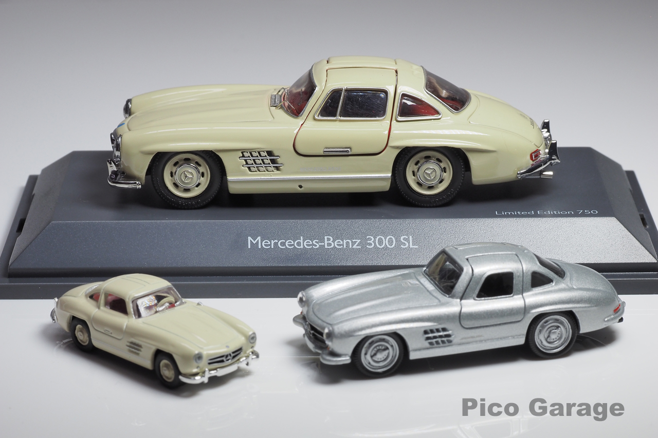 シュコー1/43メルセデスベンツ300SL（ホワイト）3台セット